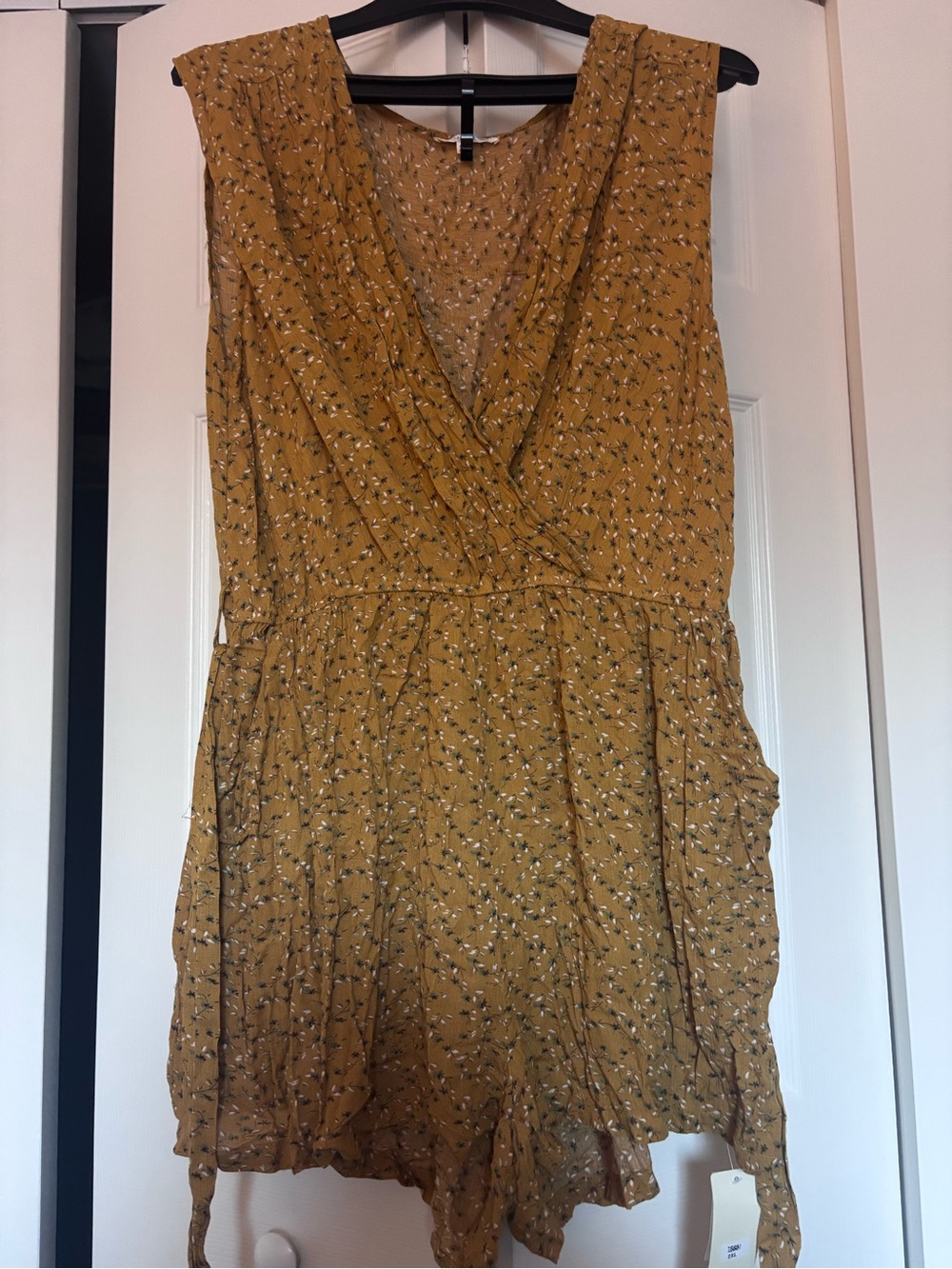 Jasmine Mustard Floral Surplice Romper